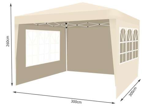 Градинска шатра с 3 стени за вятър и дъжд, 3 х 3 м - Potrebno