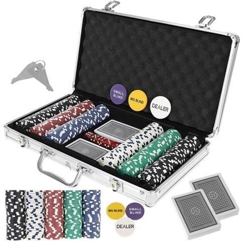 Покер комплект - 2 тестета, 300 чипа, метално куфарче - Potrebno