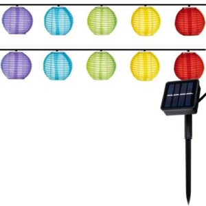 Соларни декоративни лампи – цветни фенери, 3 м, гирлянд - Potrebno