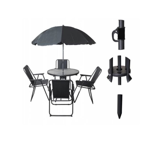 Градински комплект - мебели с чадър