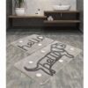 Комплект килими за баня Chilai Home 359CHL4372, 2 броя, 100% антибактериална кадифена материя, Сив - Potrebno