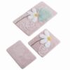 Комплект килими за баня Chilai Home ALS2088, 3 части, Aнтибактериални акрилни нишки, Розов/цветя - Potrebno