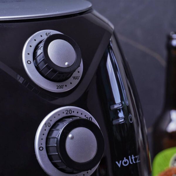 Фритюрник с горещ въздух Air Fryer Voltz V51980C, 1600W, 2.6 литра, 80°C~200°C, Таймер, Черен - Potrebno