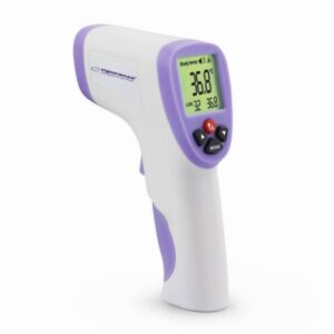 Медицински безконтактен термометър Esperanza ECT002, Имерване 32-43 C, Време за измерване 0.5 сек, LCD дисплей, Памет 34 измервания, Бял/лилав - Potrebno