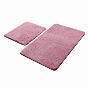 Комплект килими за баня Chilai Home 351ALS2165, 2 части, 100% антибактериална акрилна тъкан, розов - Potrebno