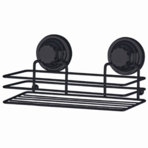 Етажерка за баня Metalife VS-730, 1 нивo, 13x30 см, С ваккум или дюбели(включени), Черен - Potrebno