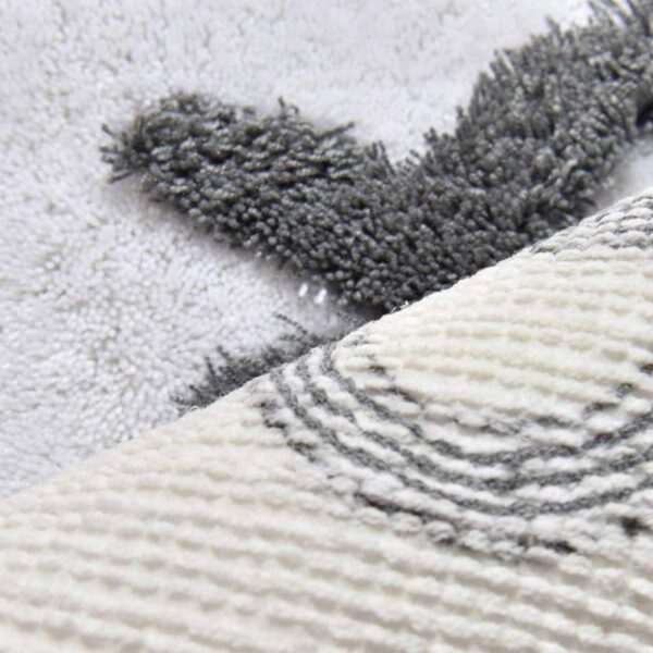 Комплект килими за баня Chilai Home 359CHL2461, 2 части, 100% антибактериална акрилна тъкан, Бял/сив - Potrebno