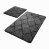 Комплект килими за баня Chilai Home 359CHL2254, 2 части, 100% антибактериална акрилна тъкан, Сив - Potrebno