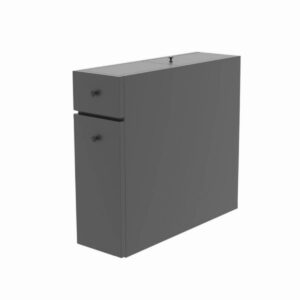Шкаф за баня Kalune Design 854KLN3909, 19х60 см, 2 чекмеджета, Меламиново покритие, Черен - Potrebno