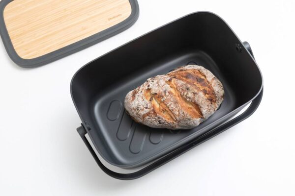 Кутия за хляб Brabantia Nic Dark Grey - Potrebno
