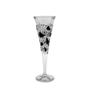 Чаша за шампанско Bohemia 1845 Glacier Matt Fond and Black Lister 200ml, 6 броя - Potrebno