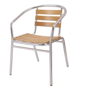 Алуминиев стол Muhler OYB6102, дървени ламели - Potrebno