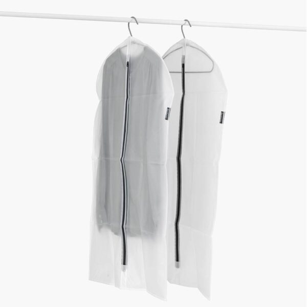 Комплект калъфи за дрехи Brabantia, размер M, 60x100cm, Transparent/Grey 2 броя - Potrebno