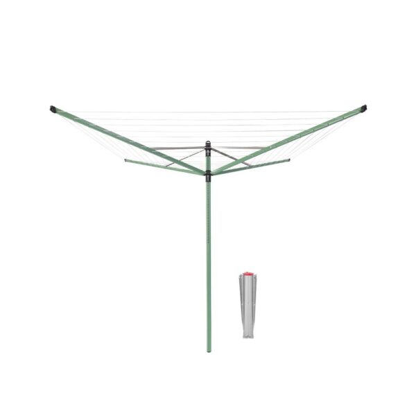 Външен простор Brabantia Lift-O-Matic 50m, метален шип за вкопаване, Leaf Green - Potrebno