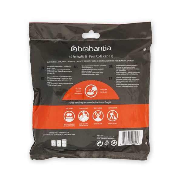 Торба за кош Brabantia PerfectFit NewIcon размер V, 3L, 40 броя, пакет - Potrebno