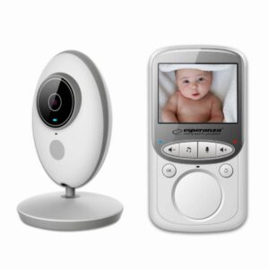 Бебефон с камера Esperanza EHM003, 50 метра, Батерия 20ч, Термометър, Нощно виждане, LCD екран, Бял - Potrebno