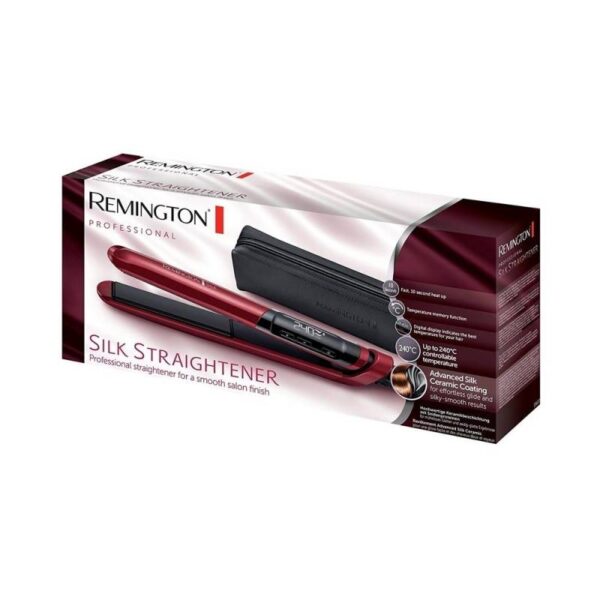 Преса за коса Remington S9600, LCD, 240 градуса, Керамично покритие, Регулируема температура, Червена - Potrebno
