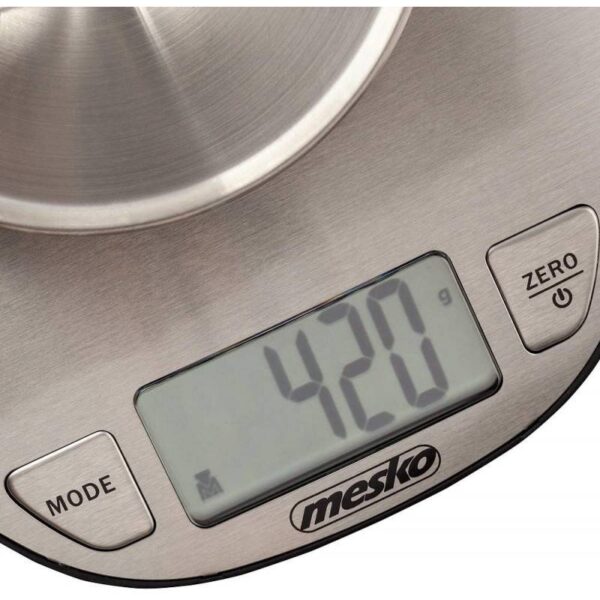 Кухненска везна Мesko MS 3152, 5 кг, 2 литра купа, LCD дисплей, Сребрист - Potrebno