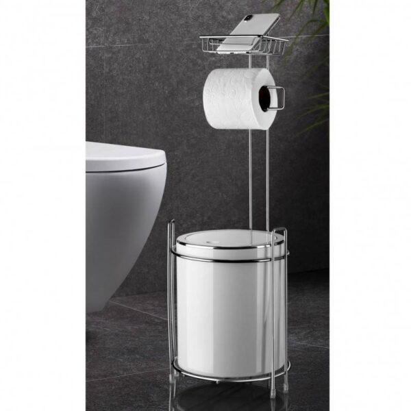 Стойка за тоалетна с кош Metalife AKB-755, За кошче, хартия и телефон - Potrebno