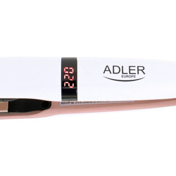 Преса за коса Adler AD 2321, 250W Max, 140-220 C, Плаващи керамични плочи, Бял/златист - Potrebno
