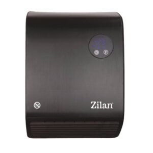 Вентилаторна печка за стена Zilan ZLN5633, 2000W, LED, Засичане на отворен прозорец, Таймер, 10-49 градуса, IPX2, Черен - Potrebno