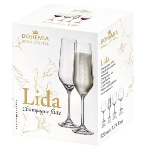 Чаша за шампанско Bohemia Royal Lida 220ml, 6 броя - Potrebno