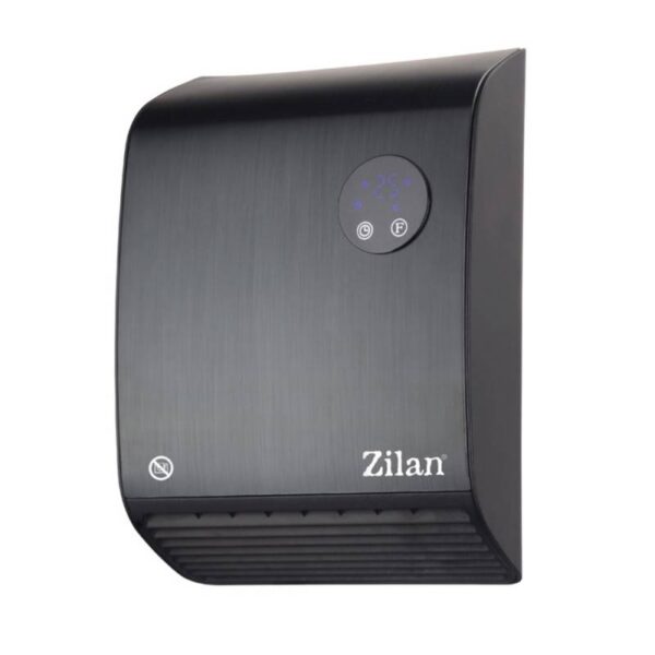 Вентилаторна печка за стена Zilan ZLN5633, 2000W, LED, Засичане на отворен прозорец, Таймер, 10-49 градуса, IPX2, Черен - Potrebno