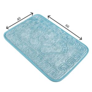 Килим за баня Chilai Home 351ALS1063, 100% антибактериална акрилна тъкан, 40х60см, Светлосин - Potrebno