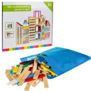Дървен комплект със строителни блокчета – 150 части - Potrebno