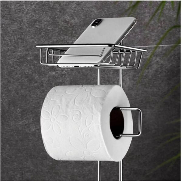 Стойка за тоалетна с кош Metalife AKB-755, За кошче, хартия и телефон - Potrebno