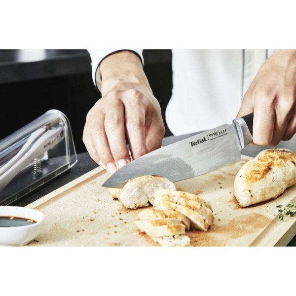 Кухненски нож Tefal Ever Sharp K2569004 16.5 см, Стойка с технологията Dual Pivot, Заключваща система - Potrebno