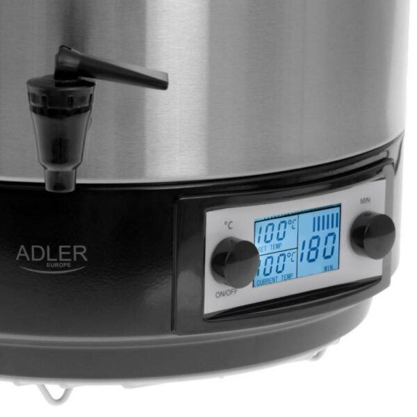 Уред за стерилизиране на консерви Adler AD 4496, 2600W, 28 л, 30-100C, Дисплей с таймер, Инокс - Potrebno
