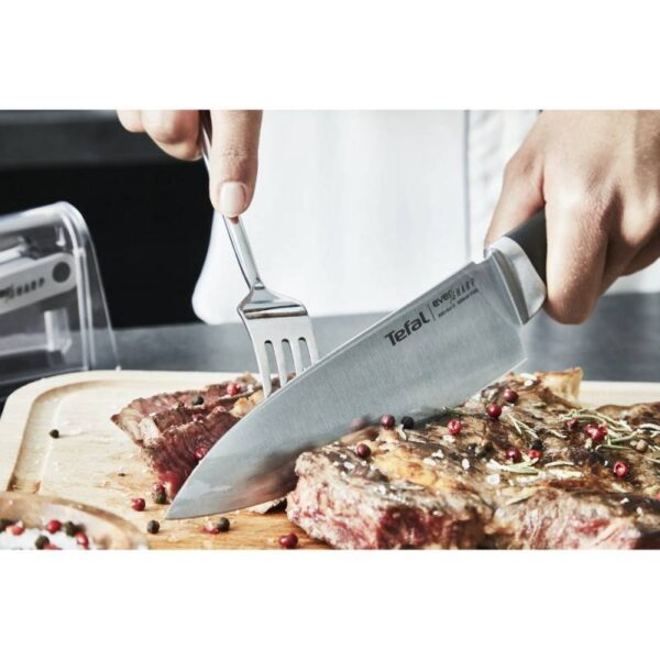 Кухненски нож Tefal Ever Sharp K2569004 16.5 см, Стойка с технологията Dual Pivot, Заключваща система - Potrebno