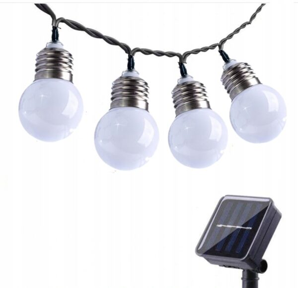 LED Соларни гирлянди N1030W, 10 крушки, 230 см, до 8ч автономност, IP44 - Potrebno.bg