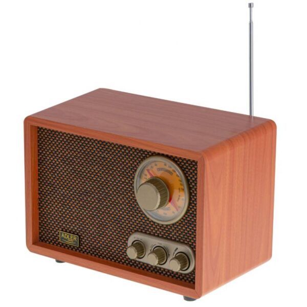 Радио Adler AD 1171, 4.5W, Ретро дизайн, AM/FM, Bluetooth, MP3, USB, Кафяв - Potrebno