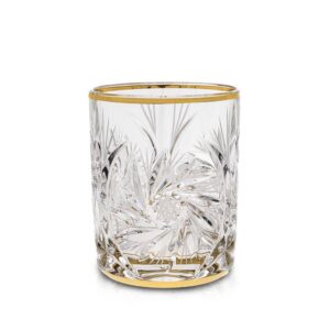 Чаша за уиски Bohemia 1845 Pinwheel Matt Cut and Gold 360ml, 6 броя - Potrebno