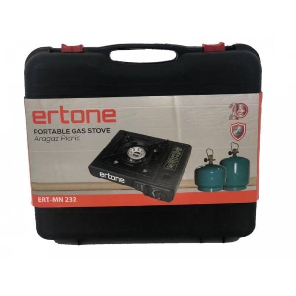 Газов котлон - туристически Ertone ERT-MN232NG, 2.2kW, За бутилка и флакон, Пиезоелектрическо запалване, Черен куфар - Potrebno