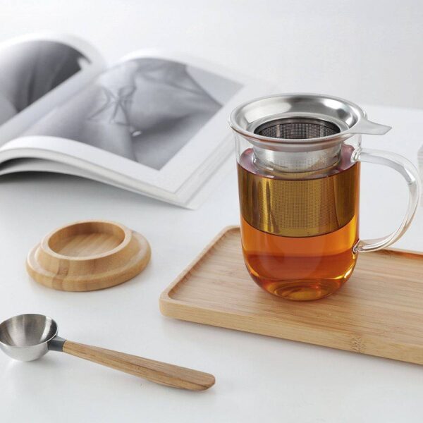 Чаша за чай с цедка VIVA Minima 500ml, бамбуково капаче за запарка - Potrebno