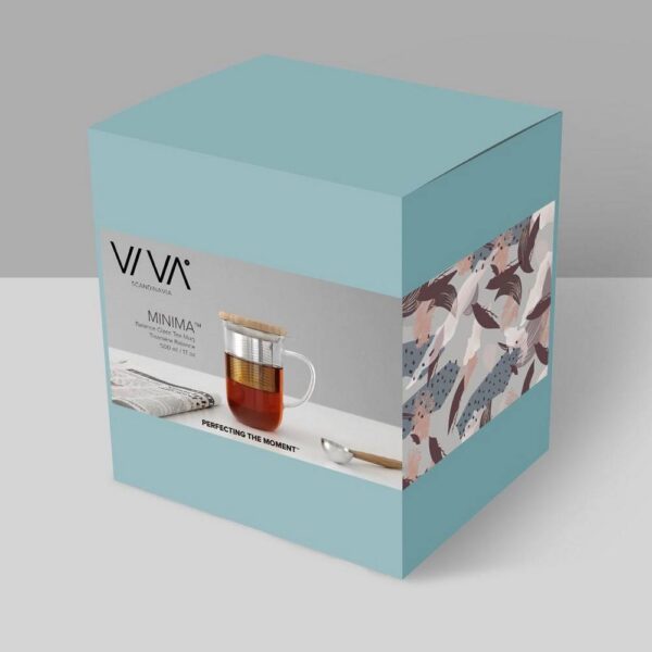 Чаша за чай с цедка VIVA Minima 500ml, бамбуково капаче за запарка - Potrebno
