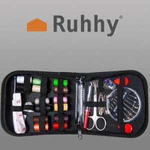Комплект шивашки аксесоари Ruhhy, сет със 70 шевни елемента, С чанта за съхранение, За пътуване, 12.5x12.3x3.5 см, Многоцветен