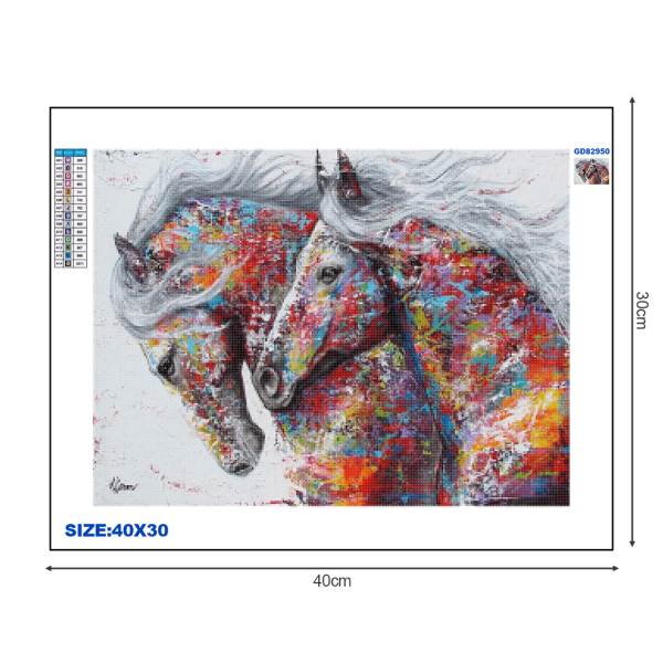 Диамантена мозайка – гоблен 30х40см, Артистични коне