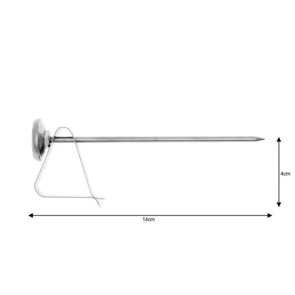 Кухненски термометър Kinghoff KH 3696, 14 см, Щипка за закрепване, -20 до 100C, Инокс - Potrebno