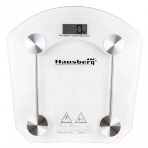 Кантар Hausberg HB-6001C, 150 кг, Дигитален, LCD дисплей, Стъкло - Potrebno