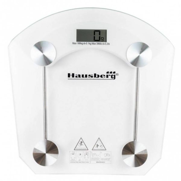 Кантар Hausberg HB-6001C, 150 кг, Дигитален, LCD дисплей, Стъкло - Potrebno