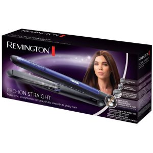 Преса за коса Remington S7710 PRO Ion Straight, Керамични плочи, 230 C, 9 настройки на температура, Йонизация, Син - Potrebno