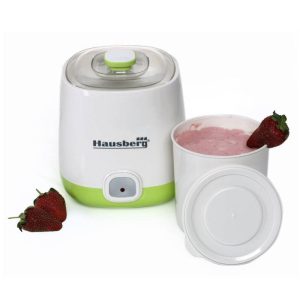 Уред за кисело мляко Hausberg HB-2190, 20W, 1 литър, Без буркани, Термостат, Бял/зелен - Potrebno
