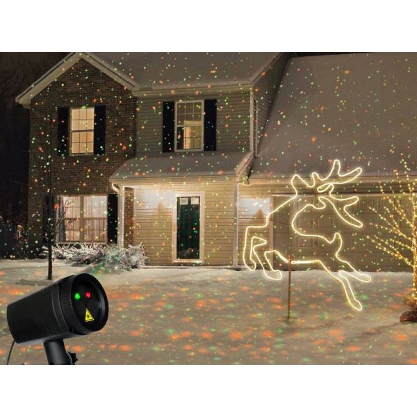 Коледен лазерен прожектор с дистанционно управление, Водоустойчив, Таймер, Шиш за забиване в земята
