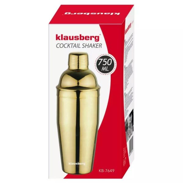 Шейкър за коктейли Klausberg KB 7649, 750 ml, Огледален - Potrebno