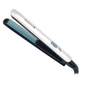 Преса за коса Remington Shine Therapy S8500, 9 температурни настройки 150-230 C, Керамично покритие, Плаващи плочи, Бял/зелен - Potrebno