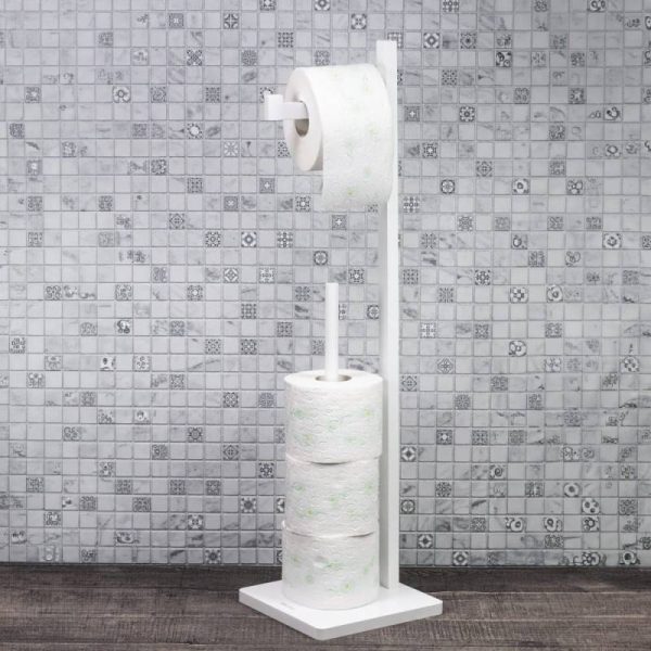Стойка за тоалетна хартия Kinghoff KH 1750, Бамбук, 19х71см, За 5 ролки - Potrebno